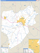 Lenoir County Wall Map Basic Style