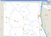 Lewis County Wall Map Basic Style