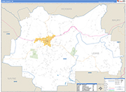 Lewis Wall Map Basic Style