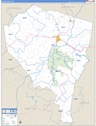 Lewis County Wall Map Basic Style