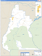 Liberty County Wall Map Basic Style