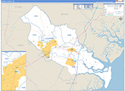 Liberty County Wall Map Basic Style