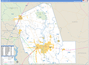Liberty County Wall Map Basic Style
