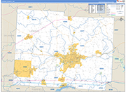 Licking County Wall Map Basic Style