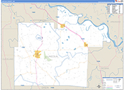Lincoln County Wall Map Basic Style