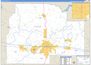 Lincoln County Wall Map Basic Style