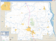 Lincoln County Wall Map Basic Style