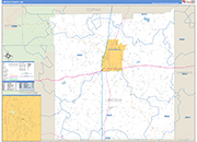 Lincoln County Wall Map Basic Style