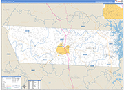 Lincoln County Wall Map Basic Style