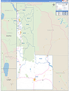 Lincoln County Wall Map Basic Style