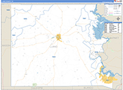 Llano County Wall Map Basic Style