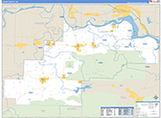 Logan County Wall Map Basic Style