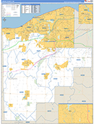 Lorain County Wall Map Basic Style