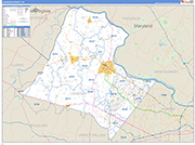 Loudoun County Wall Map Basic Style