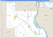 Louisa County Wall Map Basic Style