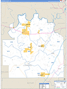 Lowndes County Wall Map Basic Style