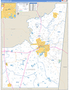 Lowndes County Wall Map Basic Style