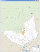 Lumpkin County Wall Map Basic Style