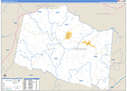 Lunenburg County Wall Map Basic Style