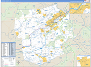 Luzerne Wall Map Basic Style