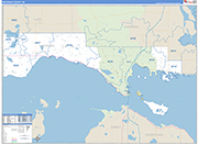 Mackinac County Wall Map Basic Style