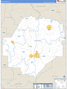 Macon County Wall Map Basic Style