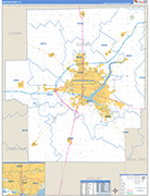 Macon County Wall Map Basic Style