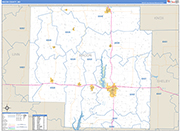 Macon County Wall Map Basic Style