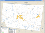 Macon County Wall Map Basic Style
