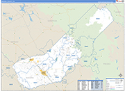 Madera County Wall Map Basic Style