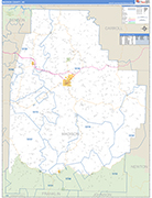 Madison County Wall Map Basic Style