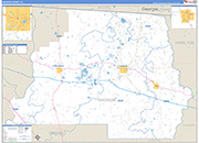 Madison County Wall Map Basic Style