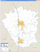 Madison County Wall Map Basic Style