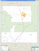 Madison County Wall Map Basic Style