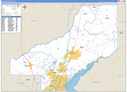 Madison County Wall Map Basic Style