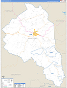 Magoffin County Wall Map Basic Style