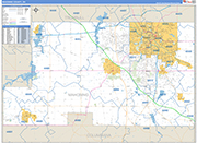 Mahoning County Wall Map Basic Style