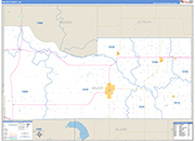 Major County Wall Map Basic Style