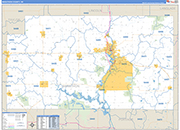 Marathon County Wall Map Basic Style