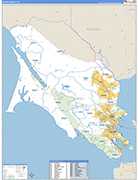 Marin County Wall Map Basic Style