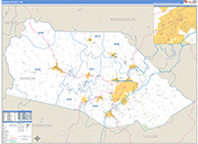 Marion County Wall Map Basic Style
