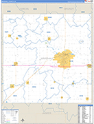 Marshall County Wall Map Basic Style