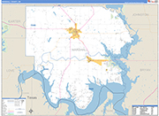 Marshall County Wall Map Basic Style