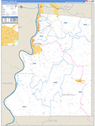 Marshall County Wall Map Basic Style