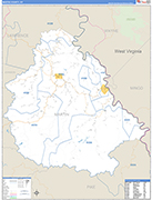 Martin County Wall Map Basic Style