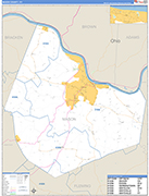 Mason County Wall Map Basic Style