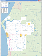 Mason County Wall Map Basic Style