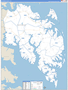 Mathews County Wall Map Basic Style