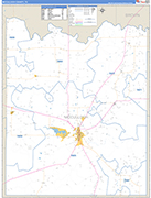 McCulloch County Wall Map Basic Style