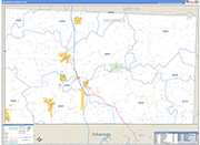 McDonald County Wall Map Basic Style